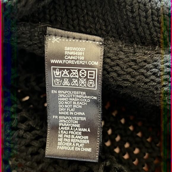 Forever 21 Black Sweater Vest Cardigan Juniors Size Small Tie Front Y2K - Picture 6 of 9